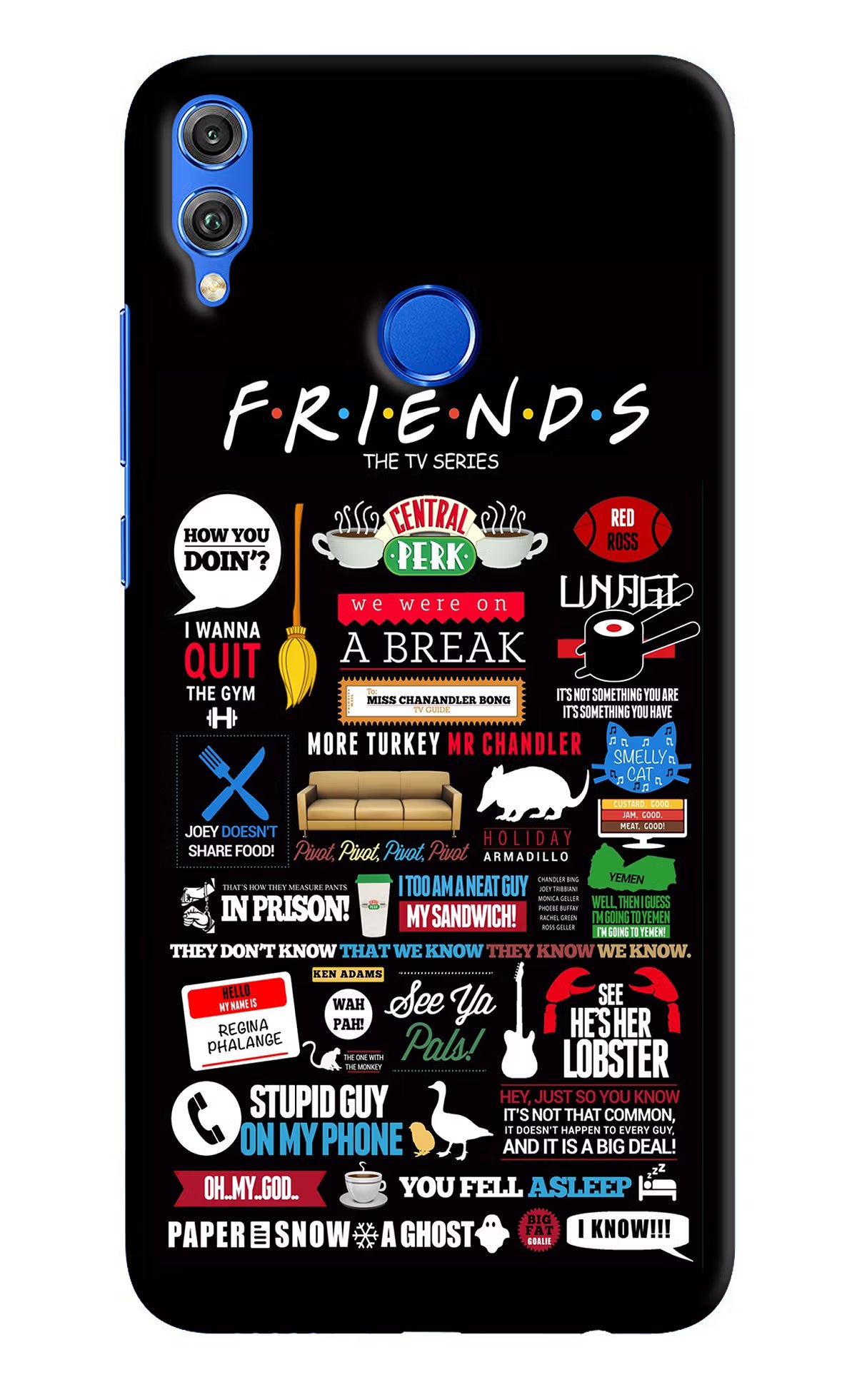 FRIENDS Honor 8X Hard Case Back Cover by Casekaro