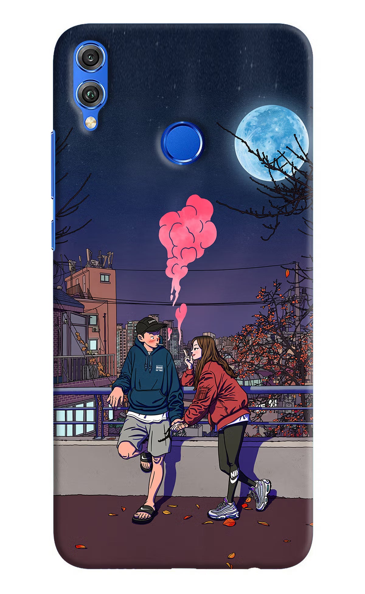 Chilling Couple Honor 8X Hard Case Back Cover by Casekaro