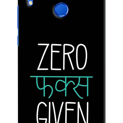 Zero Fucks Given Honor 8X Hard Case Back Cover by Casekaro