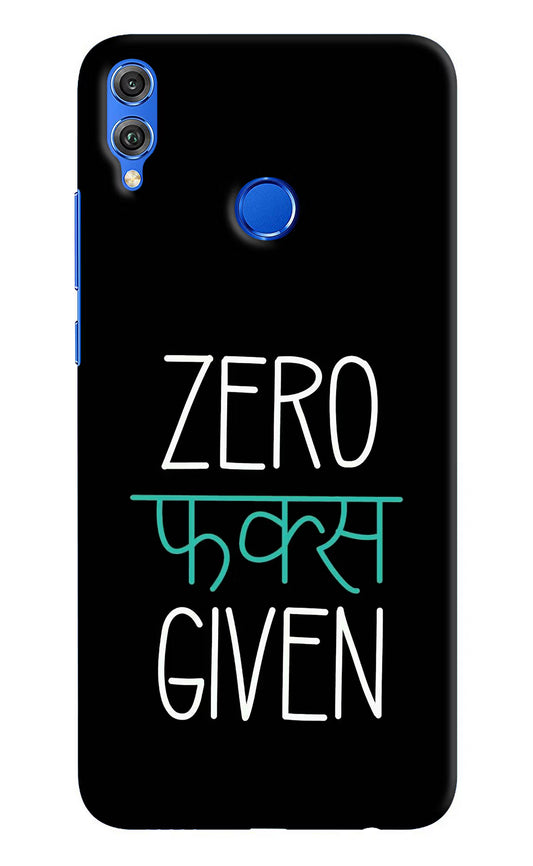 Zero Fucks Given Honor 8X Hard Case Back Cover by Casekaro