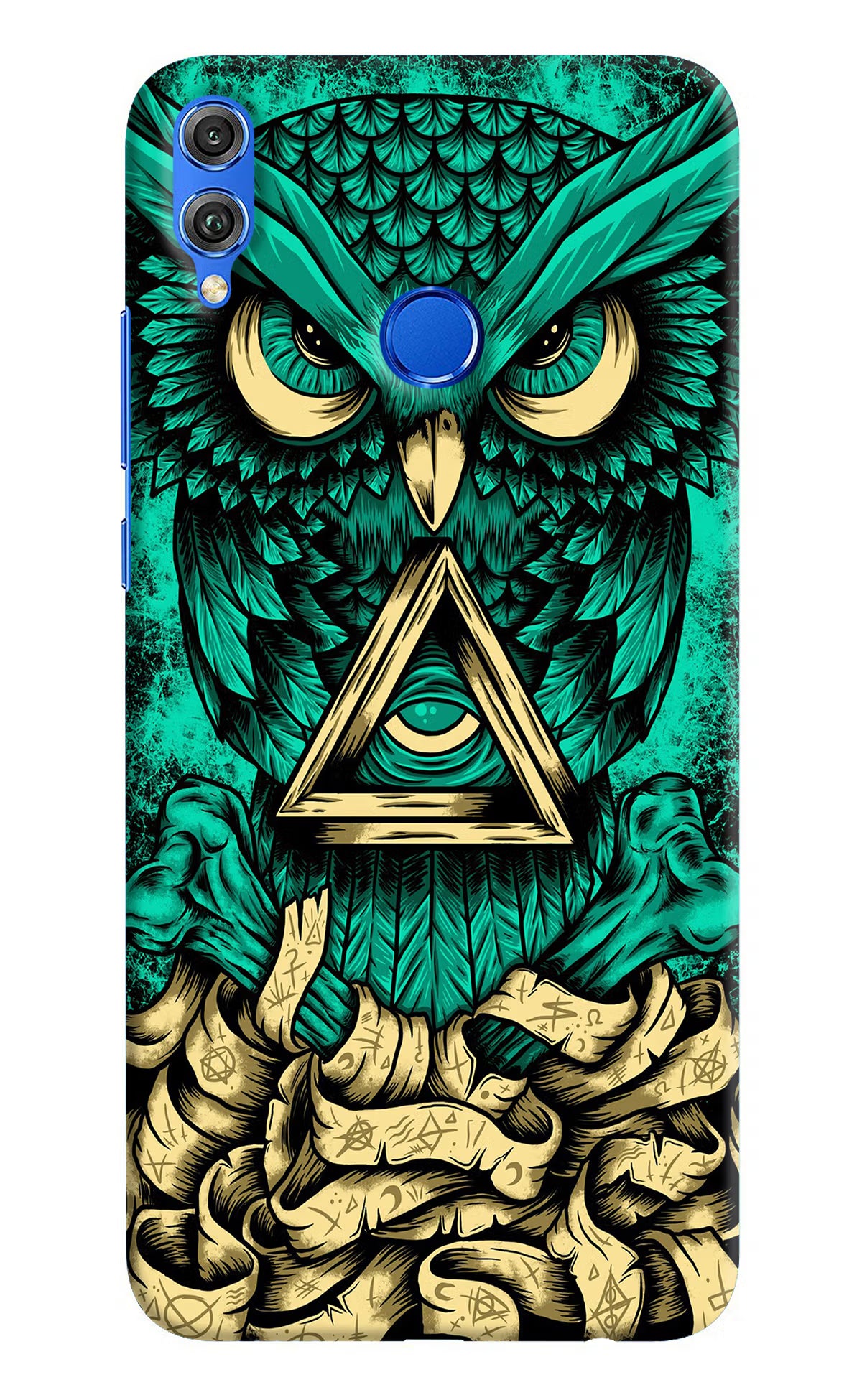 Green Owl Honor 8X Hard Case Back Cover by Casekaro
