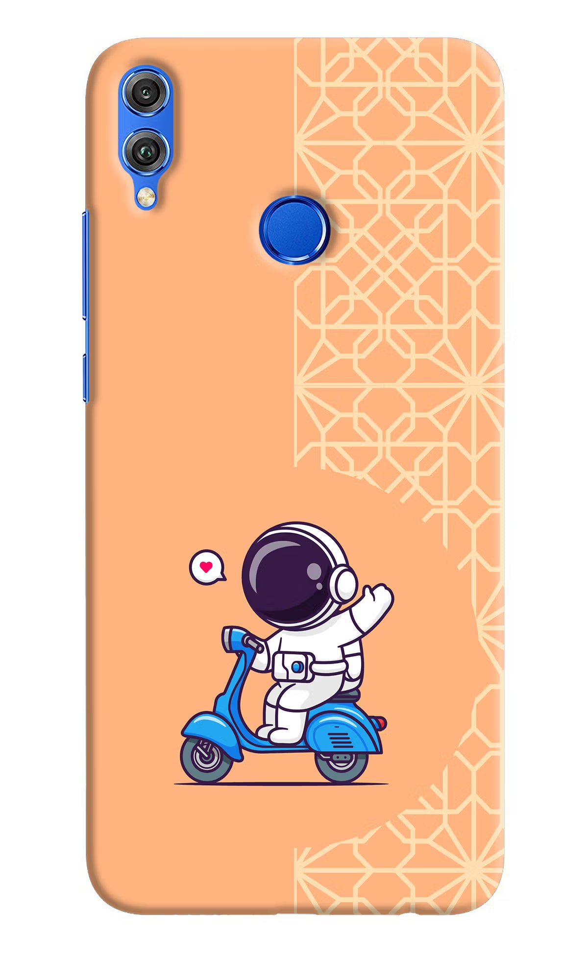 Cute Astronaut Riding Honor 8X Hard Case Back Cover by Casekaro