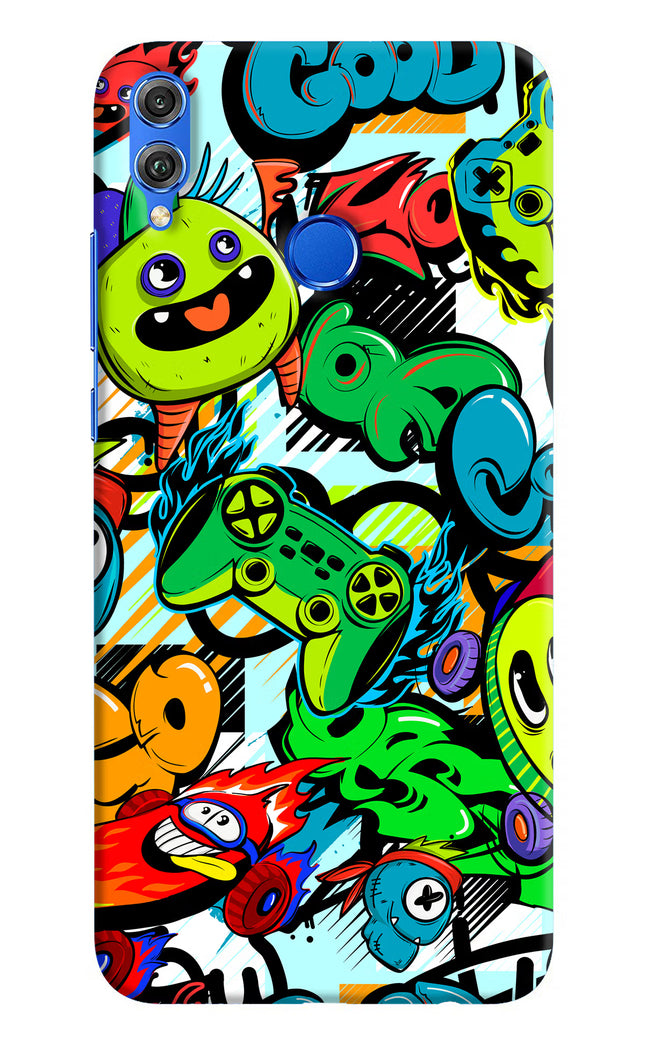 Game Doodle Honor 8X Hard Case Back Cover by Casekaro