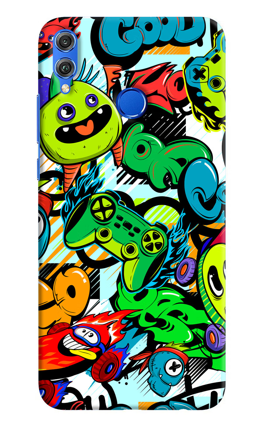 Game Doodle Honor 8X Back Cover, Hard case