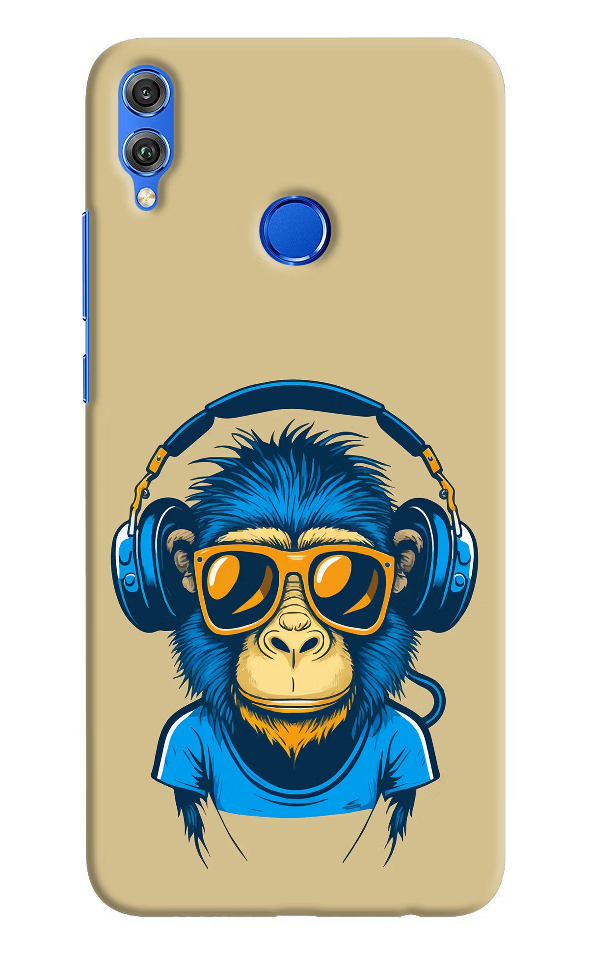 Monkey Headphone Honor 8X Hard Case Back Cover by Casekaro