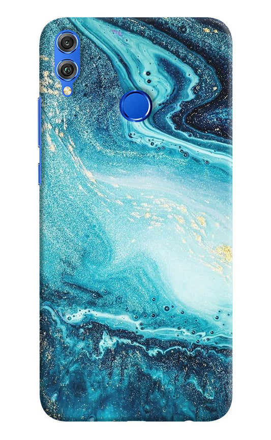 Blue Glitter Marble Honor 8X Hard Case Back Cover by Casekaro