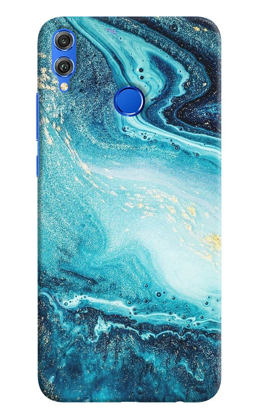 Blue Glitter Marble Honor 8X Back Cover, Hard case