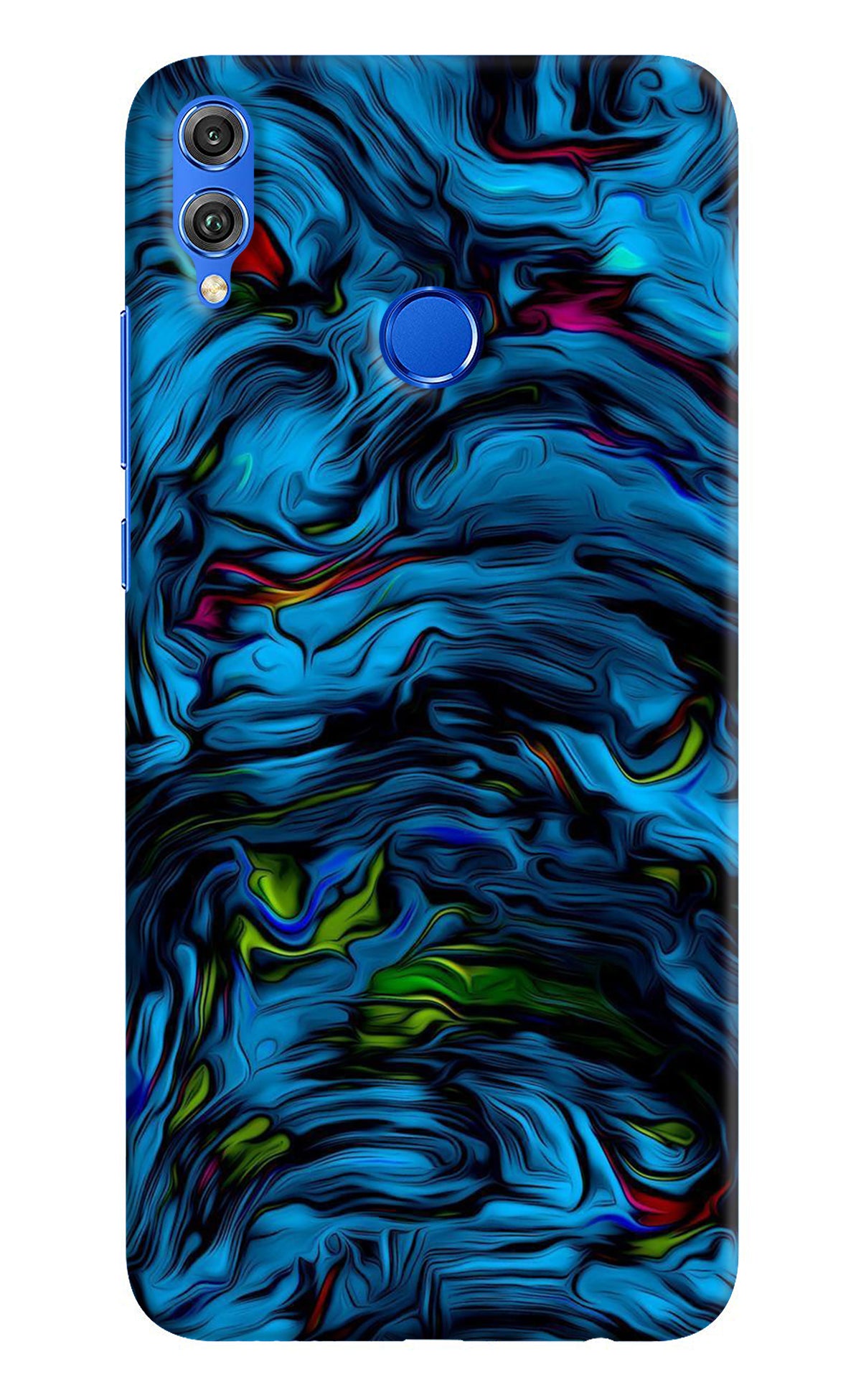 Dark Blue Abstract Honor 8X Back Cover