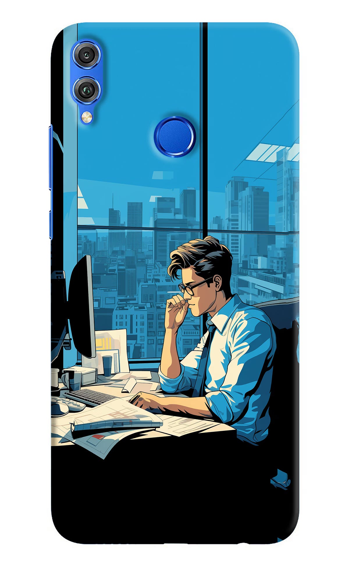 Focused Hustler (AI Generated) Honor 8X Hard Case Back Cover by Casekaro