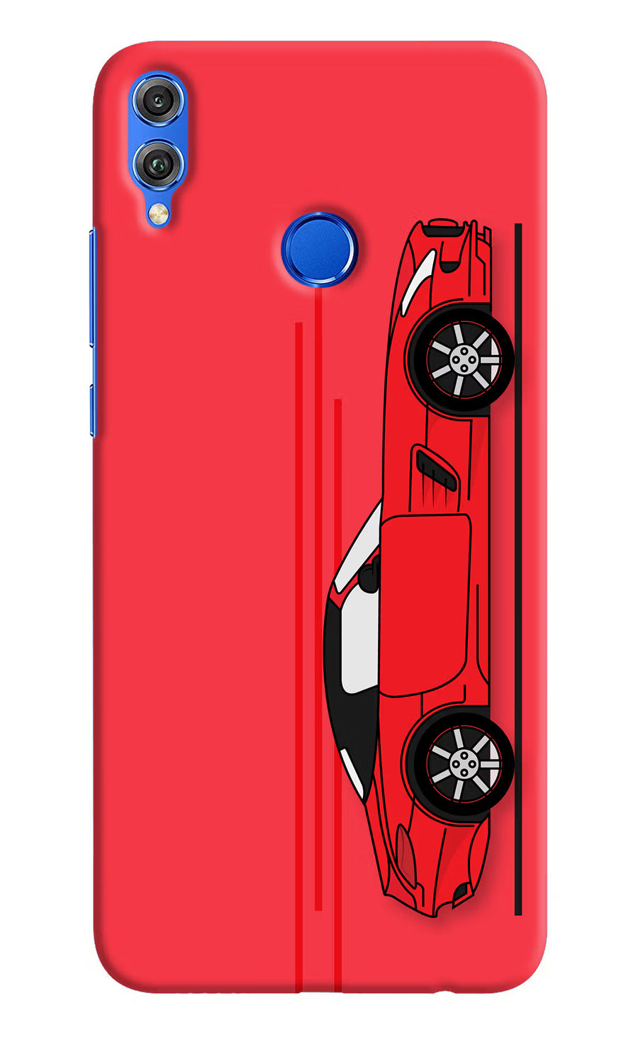 Red Velocity Honor 8X Back Cover, Hard case