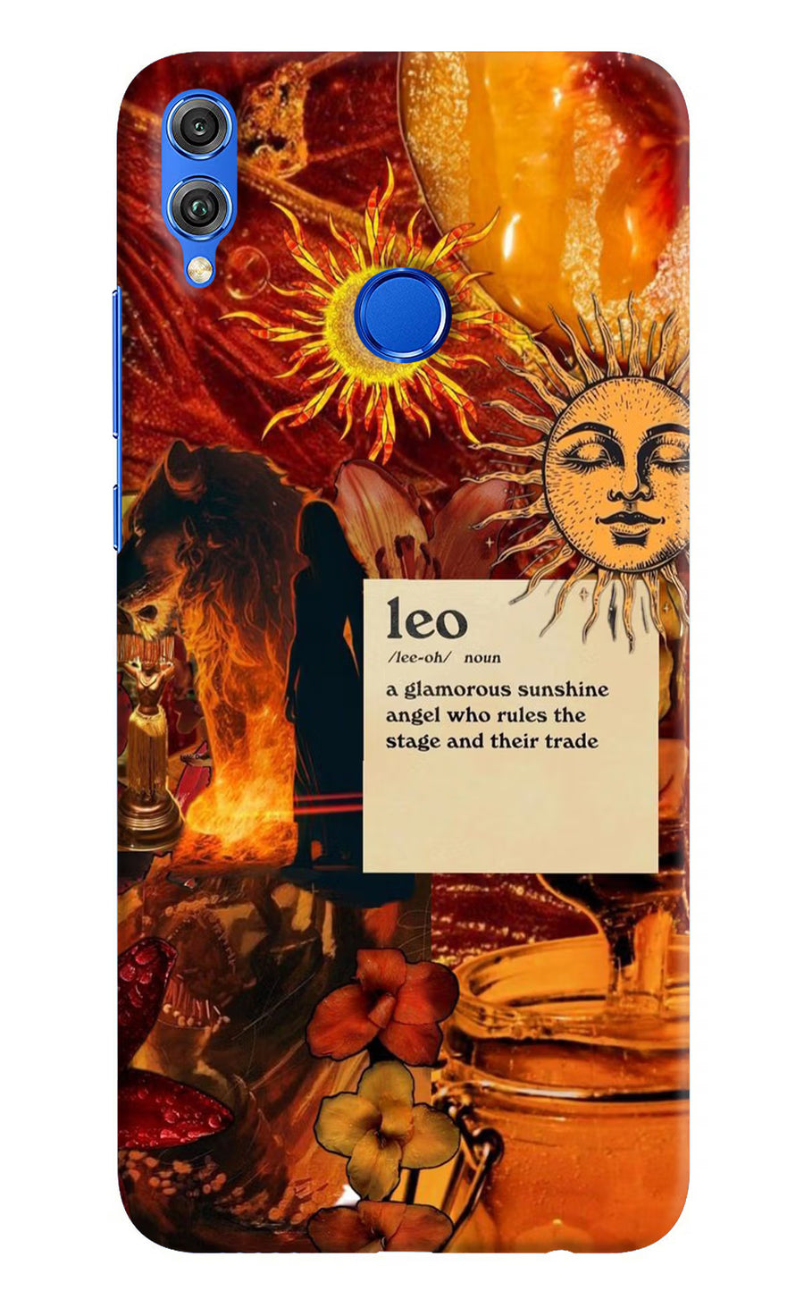 Leo Zodiac Honor 8X Back Cover, Hard case