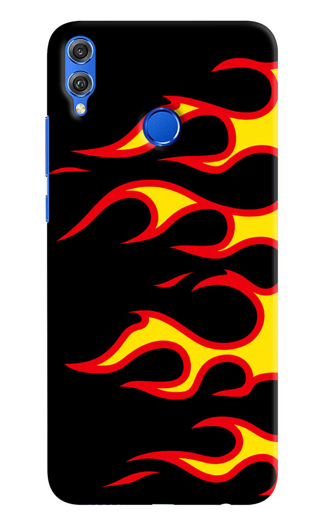 Side Sweep Flames Honor 8X Hard Case Back Cover by Casekaro