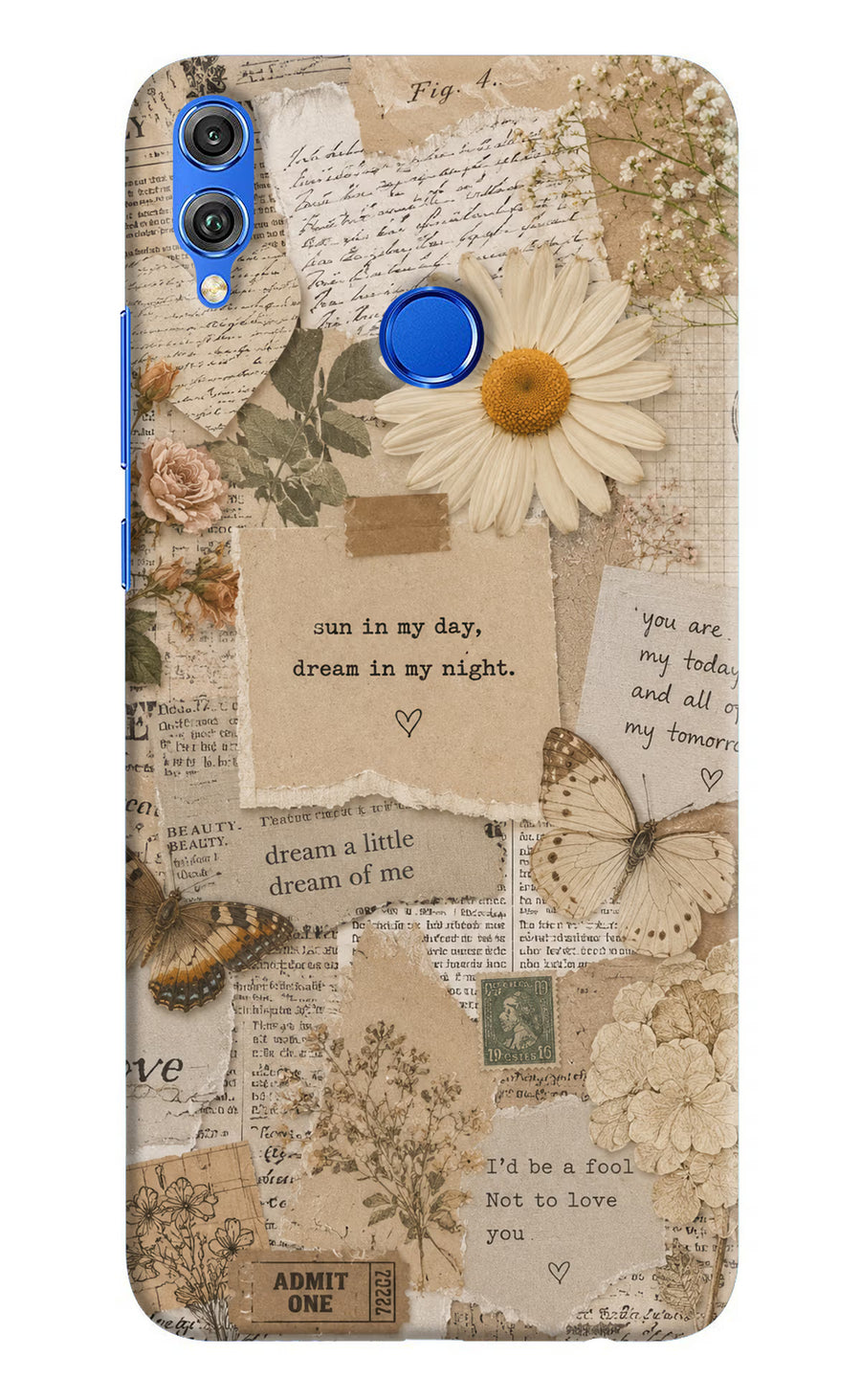Vintage case Honor 8X Back Cover, Hard case
