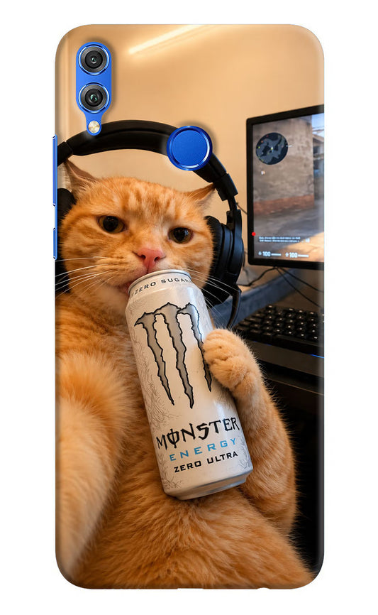 Gamer Cat Energy Honor 8X Hard Case Back Cover by Casekaro