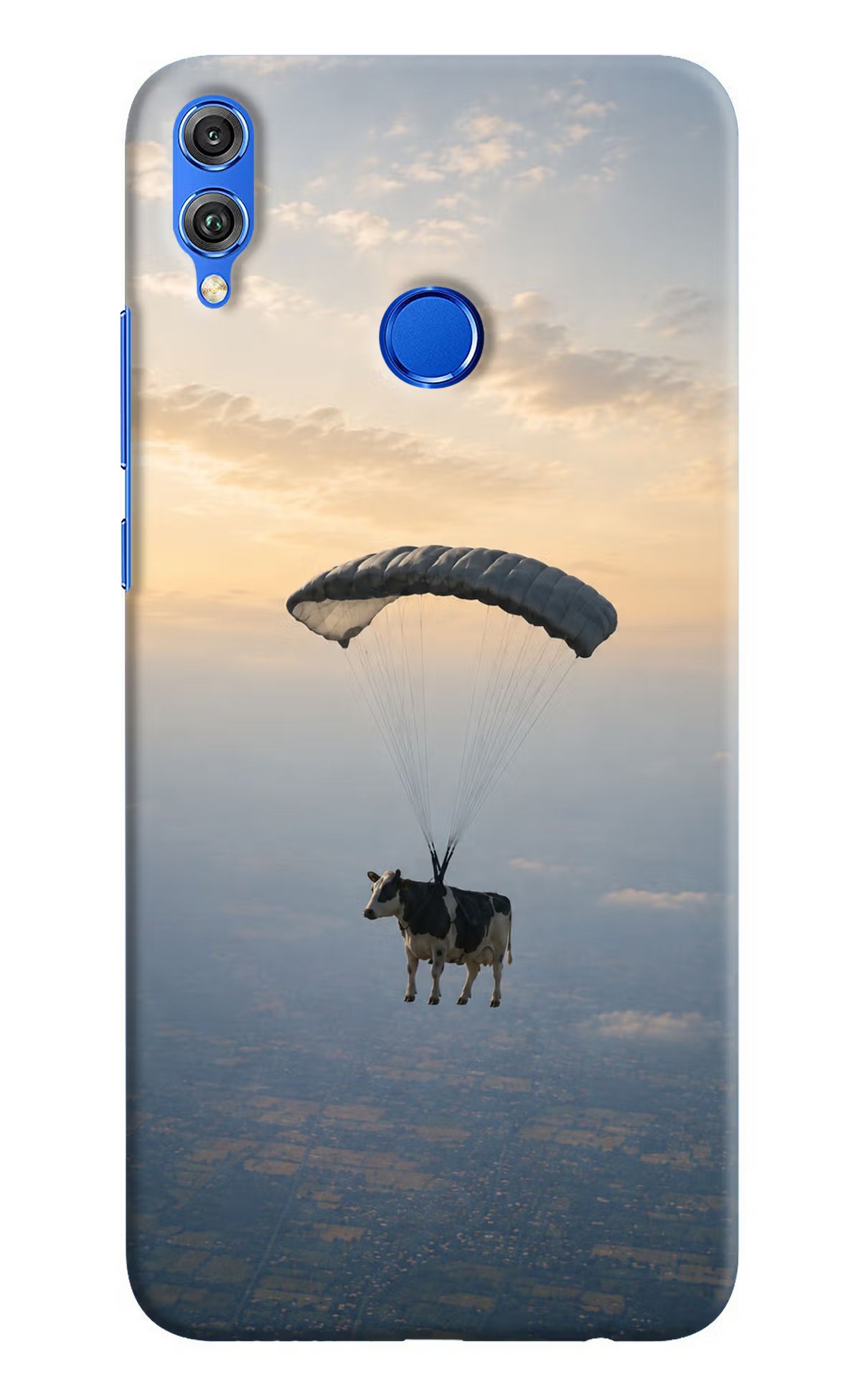 Skydiving Cow Honor 8X Back Cover