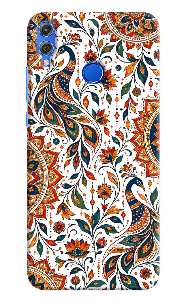 White Mayura Honor 8X Hard Case Back Cover by Casekaro
