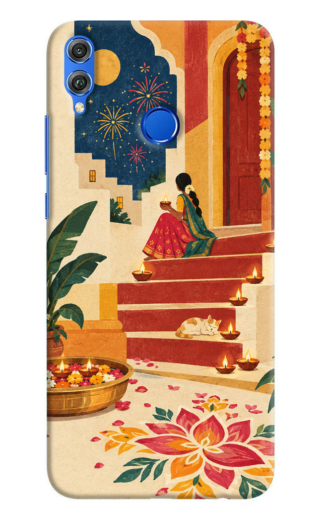 Diwali Rangoli Honor 8X Hard Case Back Cover by Casekaro