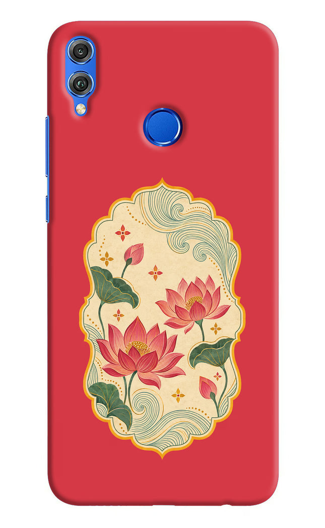 Pink Lotus Honor 8X Hard Case Back Cover by Casekaro