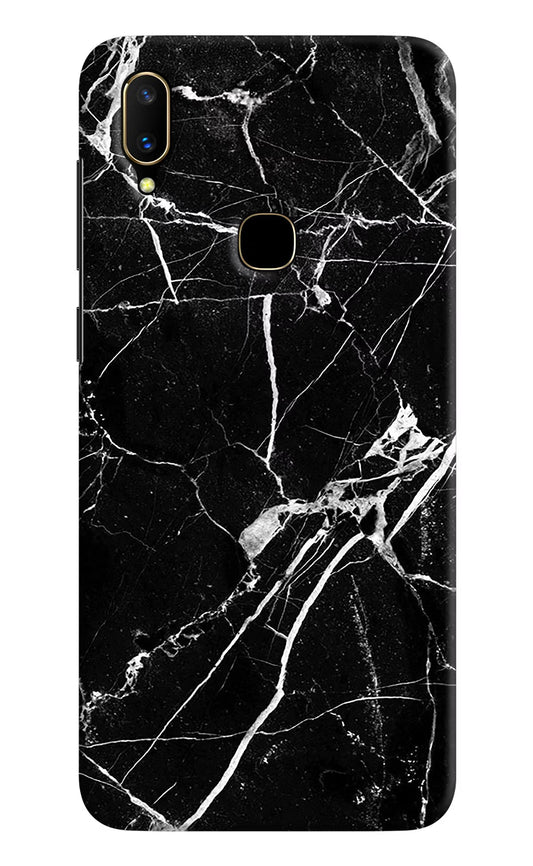 Black Marble Pattern Vivo V11 Hard Case Back Cover by Casekaro