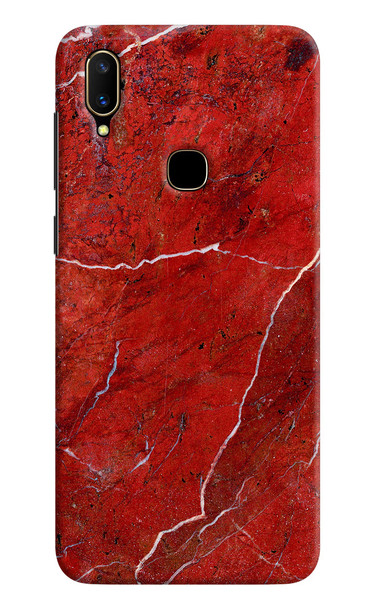 Red Marble Design Vivo V11 Hard Case Back Cover by Casekaro