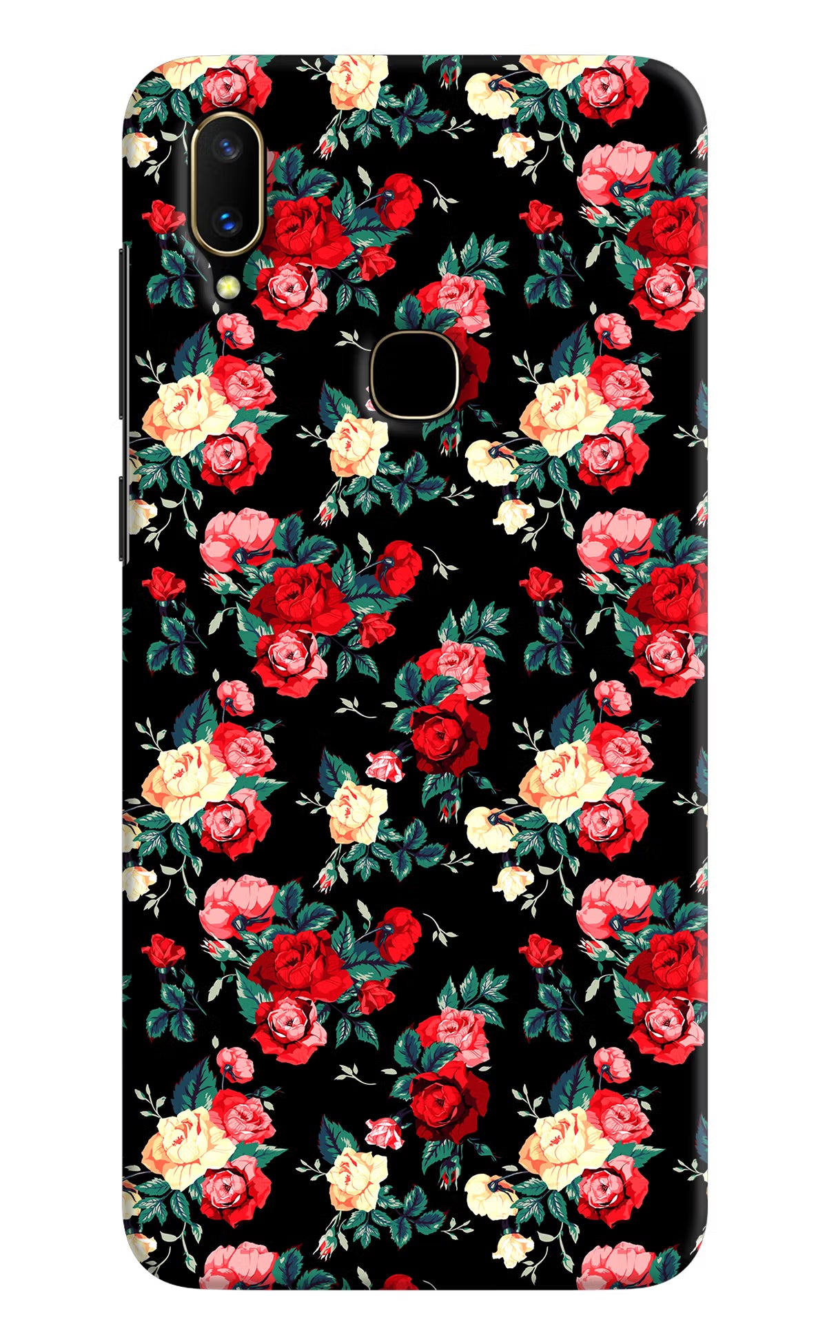 Rose Pattern Vivo V11 Hard Case Back Cover by Casekaro