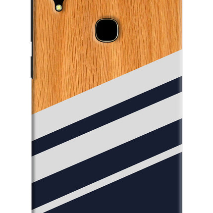 Blue and white wooden Vivo V11 Hard Case Back Cover by Casekaro