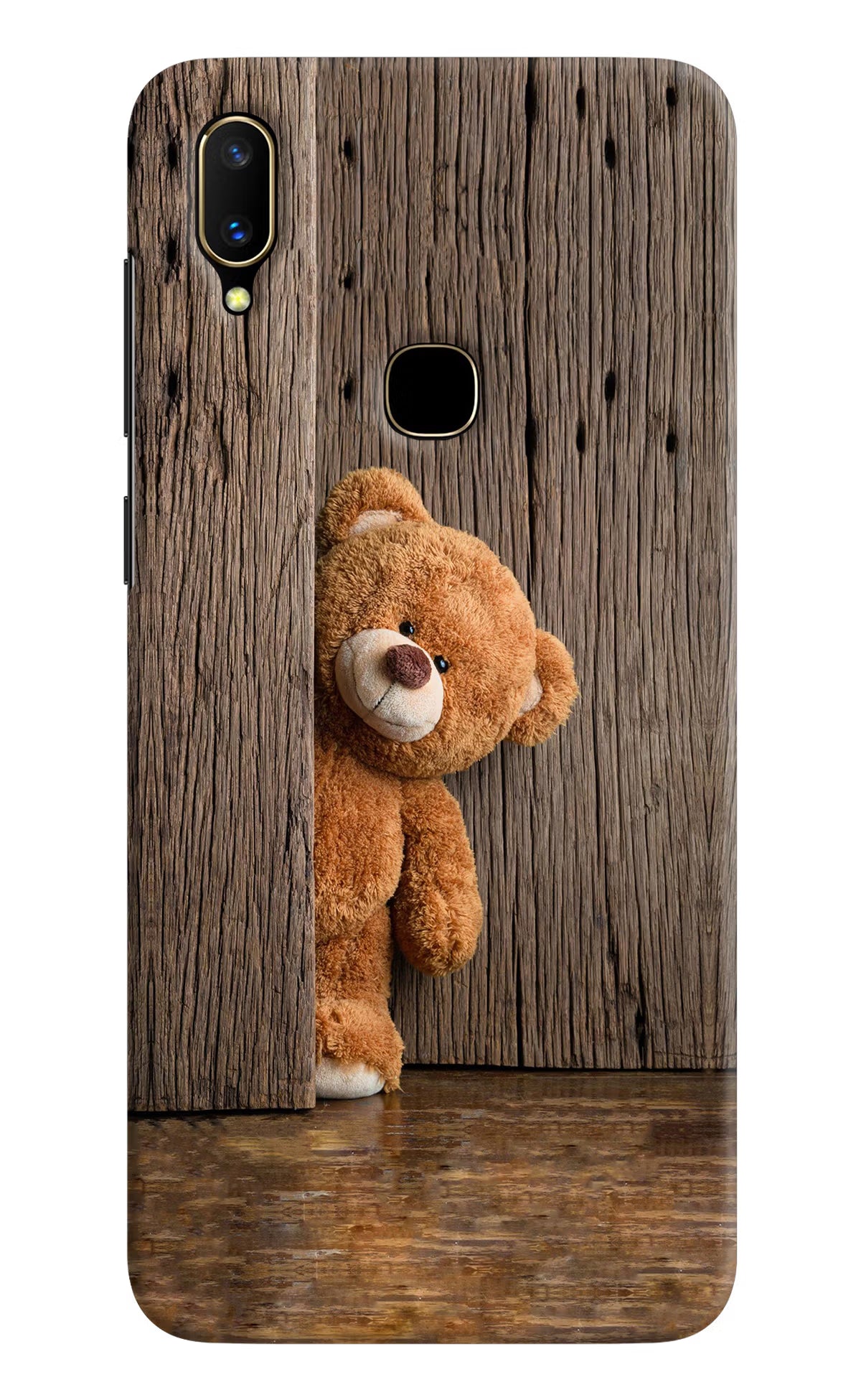 Teddy Wooden Vivo V11 Hard Case Back Cover by Casekaro