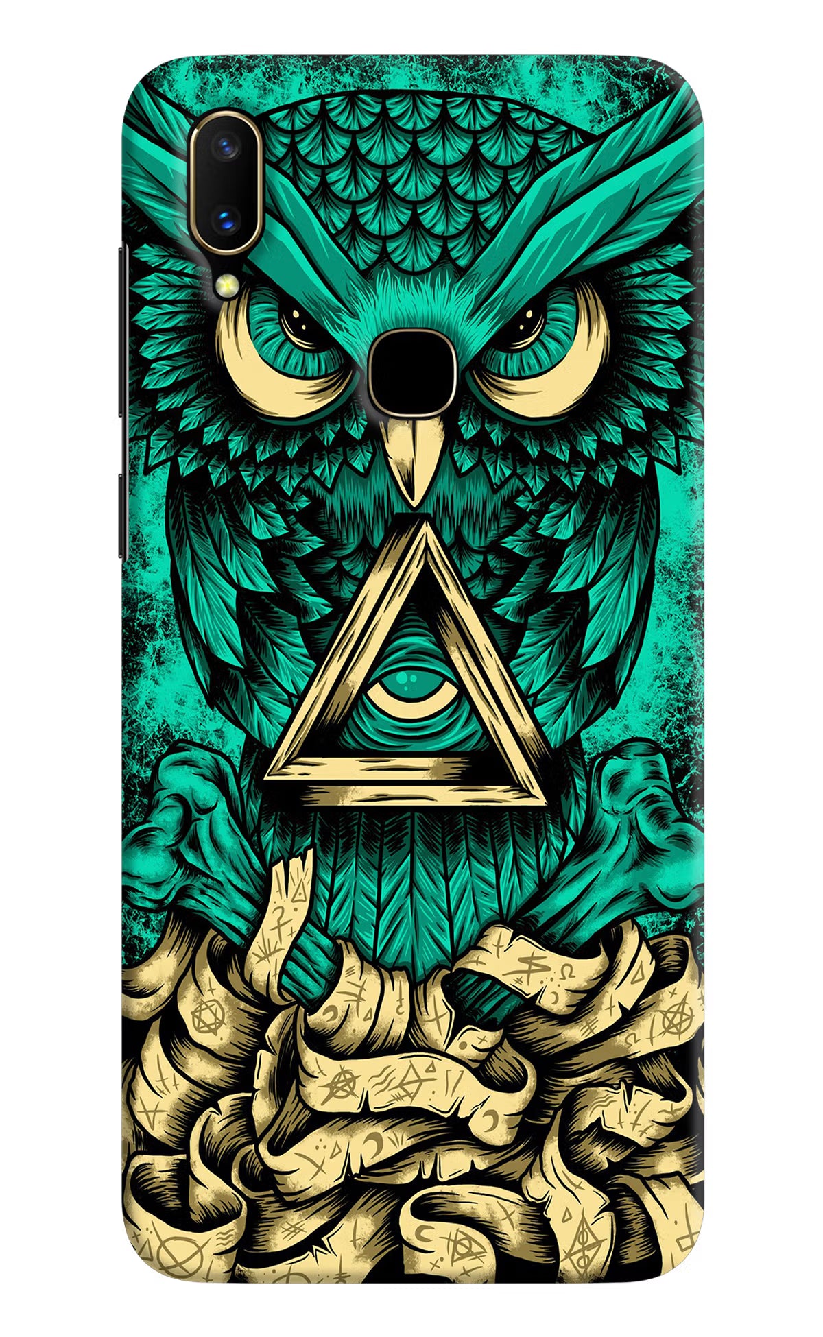Green Owl Vivo V11 Hard Case Back Cover by Casekaro