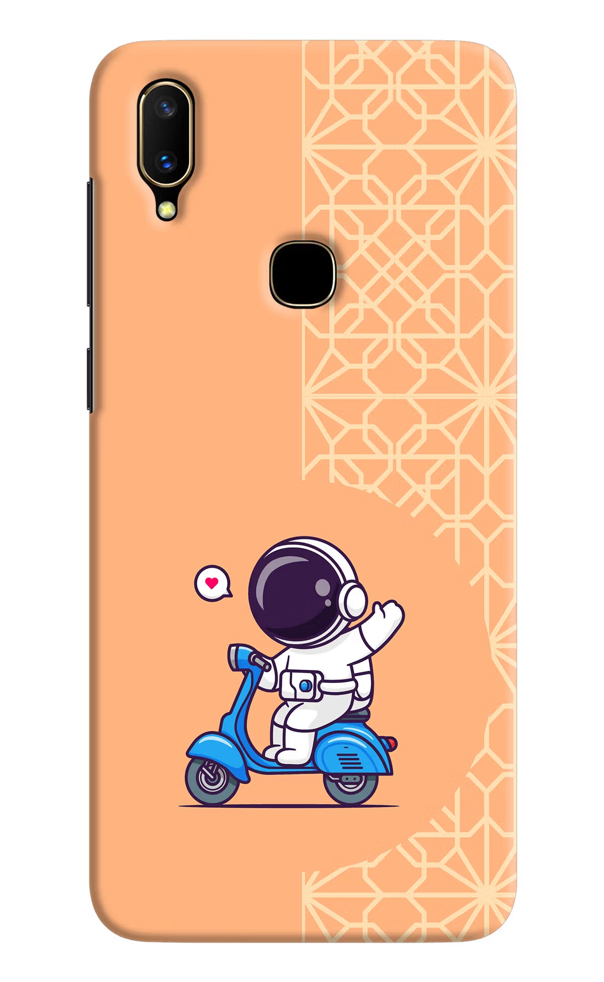Cute Astronaut Riding Vivo V11 Hard Case Back Cover by Casekaro