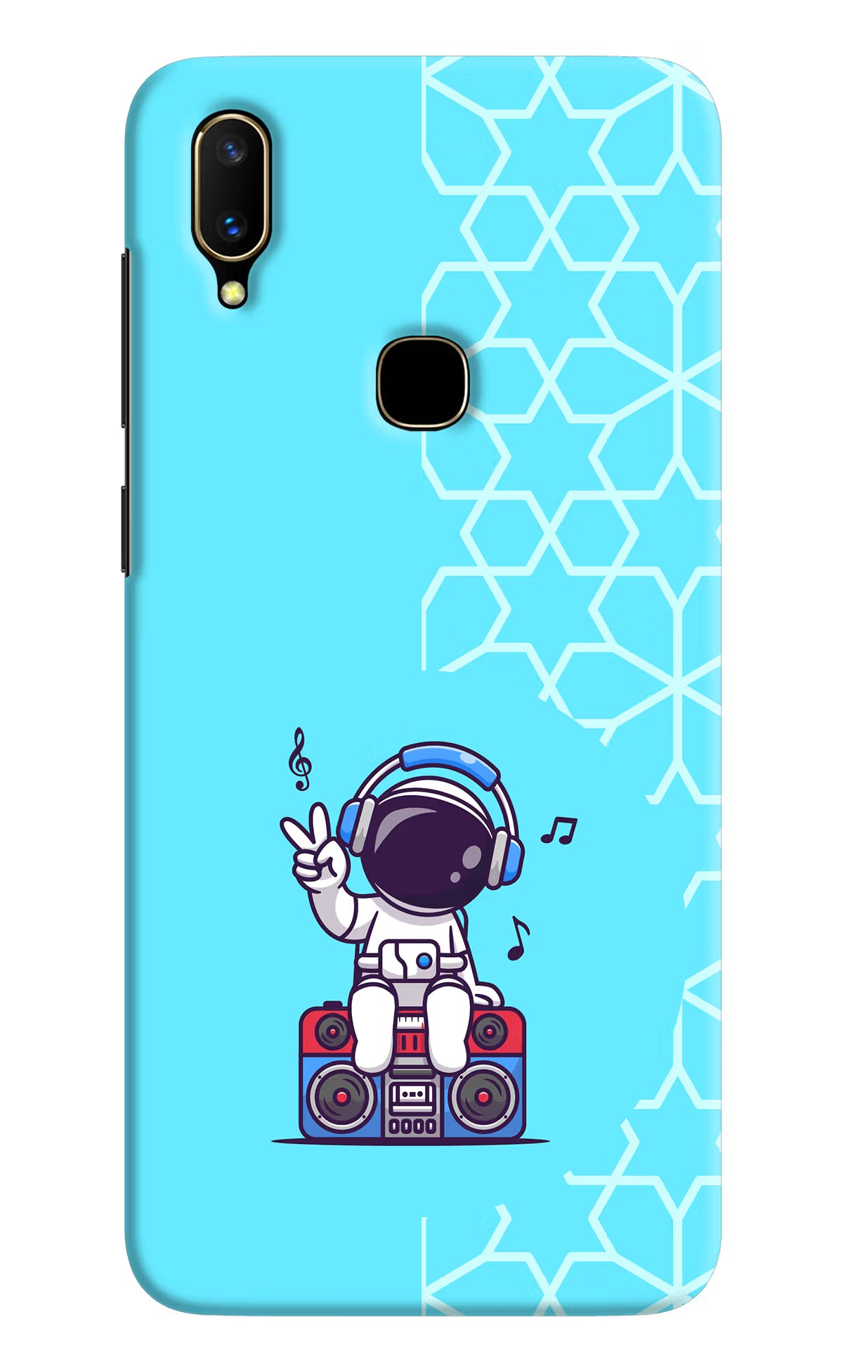 Cute Astronaut Chilling Vivo V11 Hard Case Back Cover by Casekaro