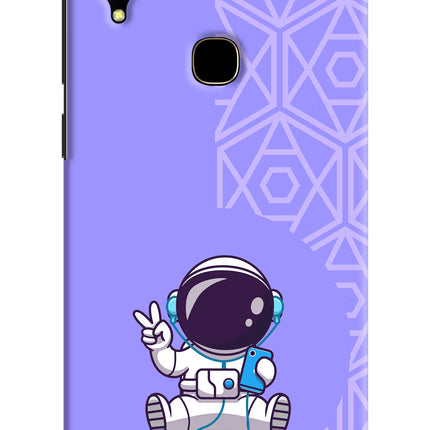 Cute Astronaut Chilling Vivo V11 Hard Case Back Cover by Casekaro