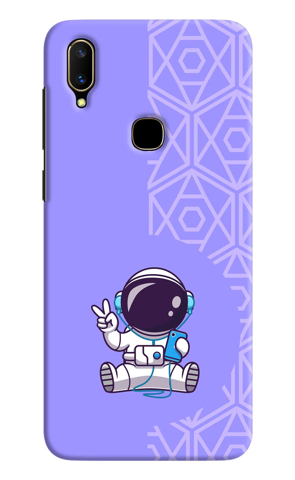 Cute Astronaut Chilling Vivo V11 Hard Case Back Cover by Casekaro