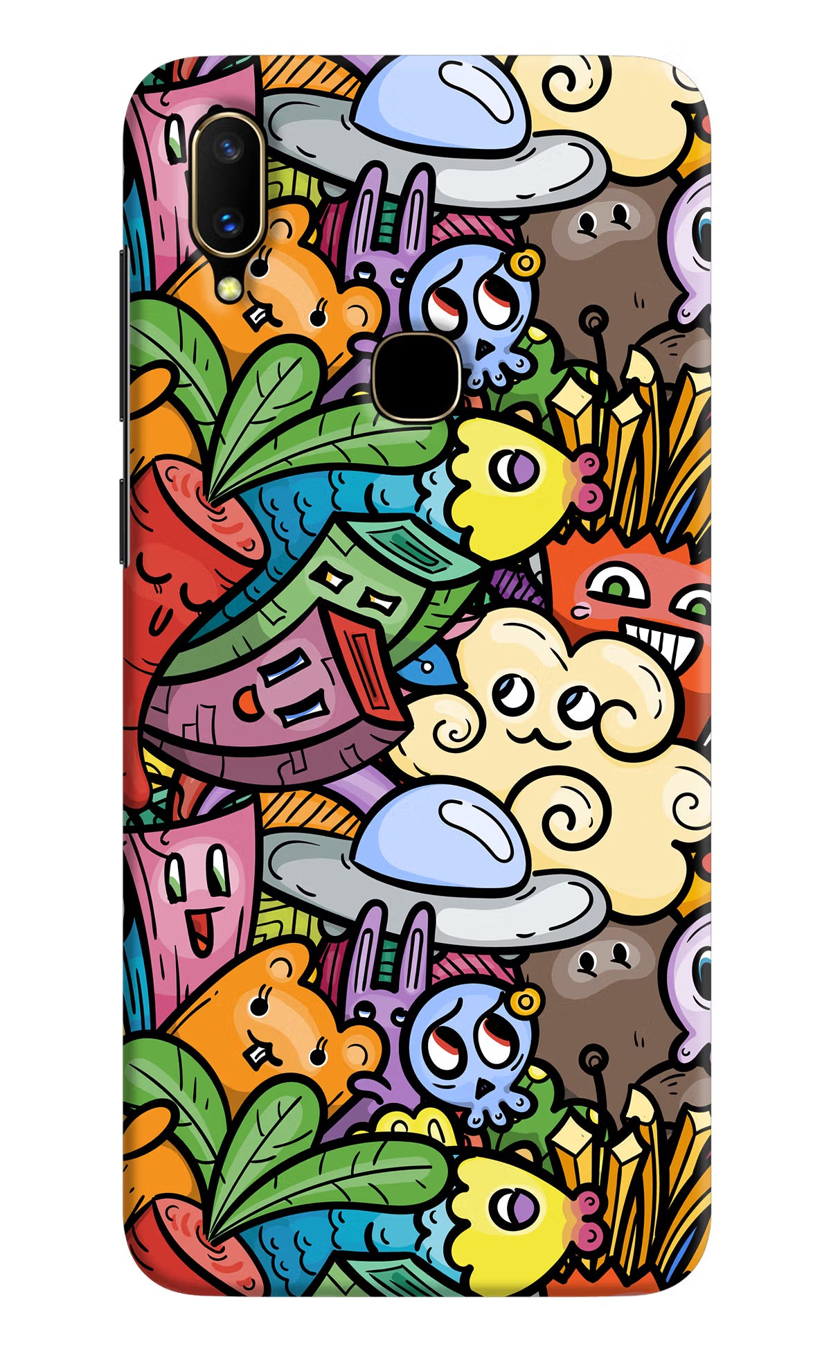 Veggie Doodle Vivo V11 Hard Case Back Cover by Casekaro