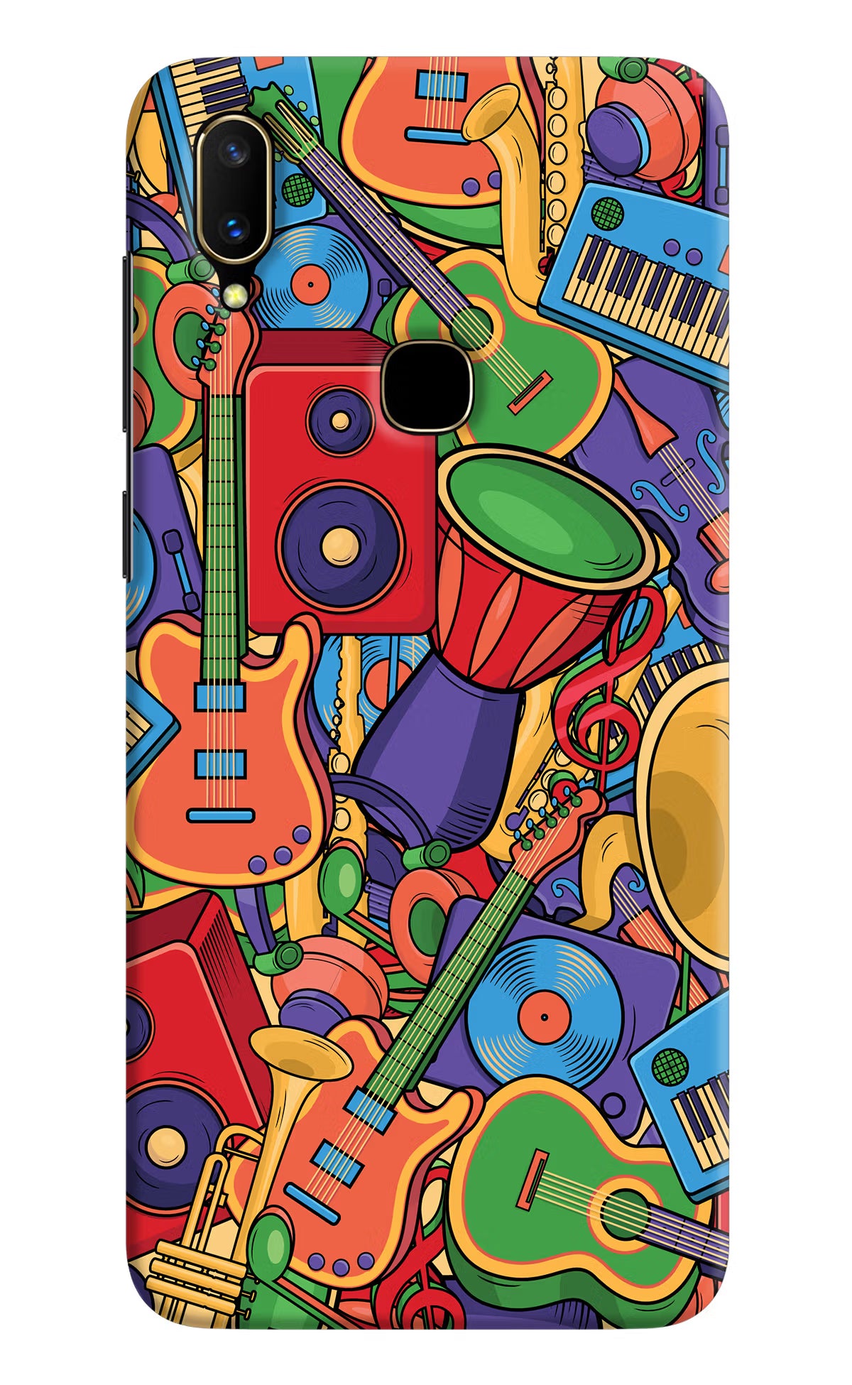 Music Instrument Doodle Vivo V11 Hard Case Back Cover by Casekaro