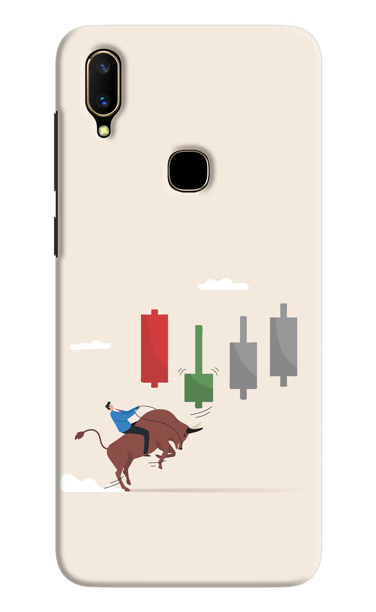 Bull Trading Momentum Vivo V11 Hard Case Back Cover by Casekaro