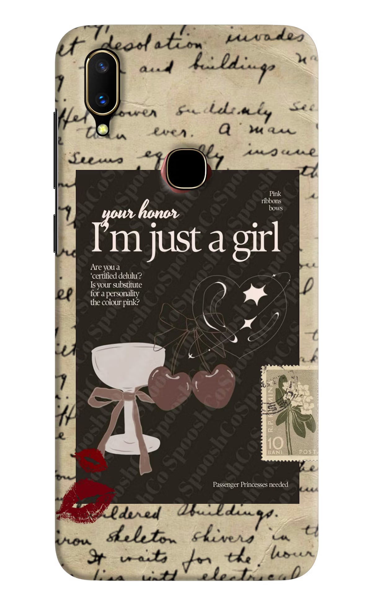 I am just a girl Vivo V11 Hard Case Back Cover by Casekaro