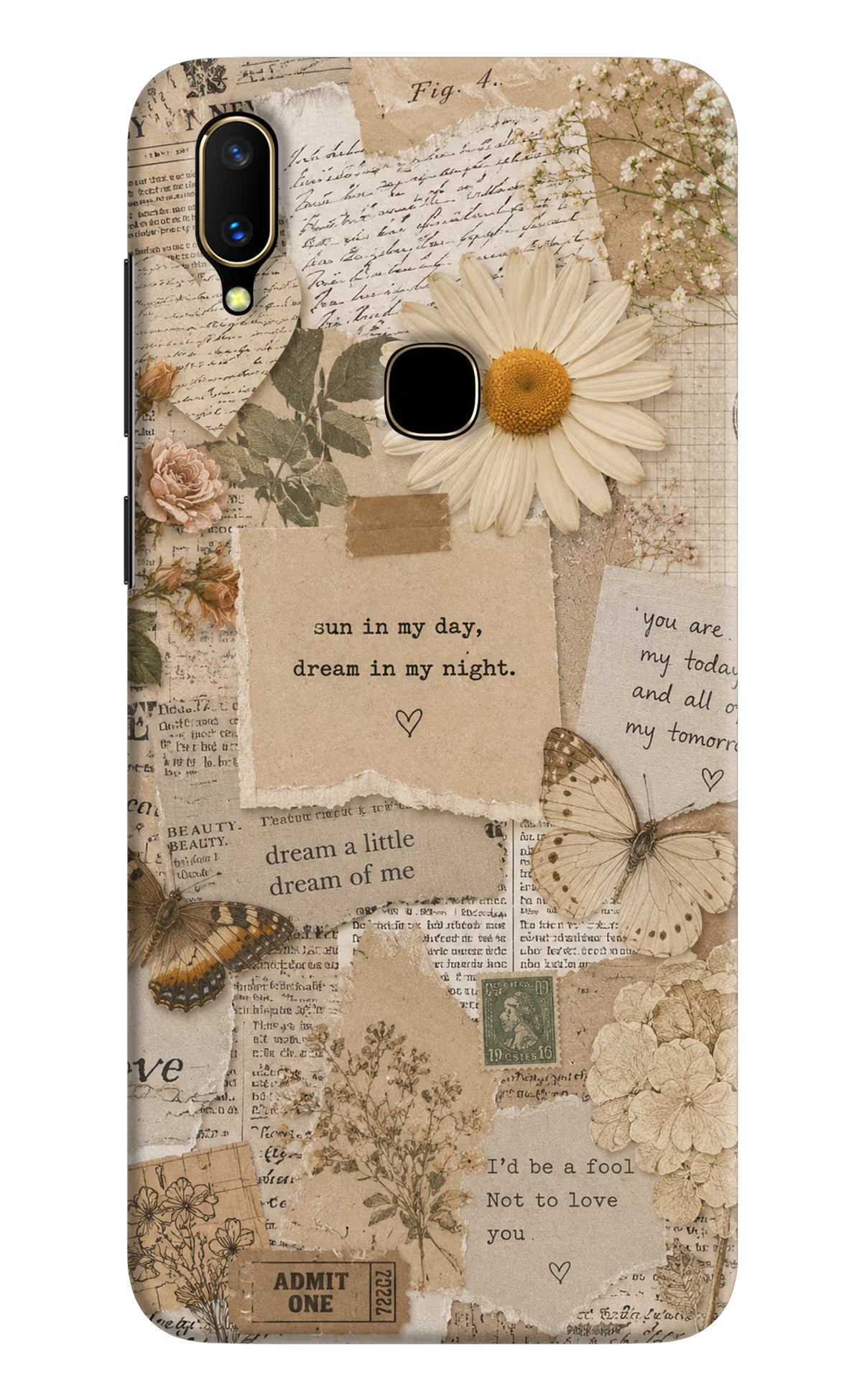 Vintage case Vivo V11 Back Cover