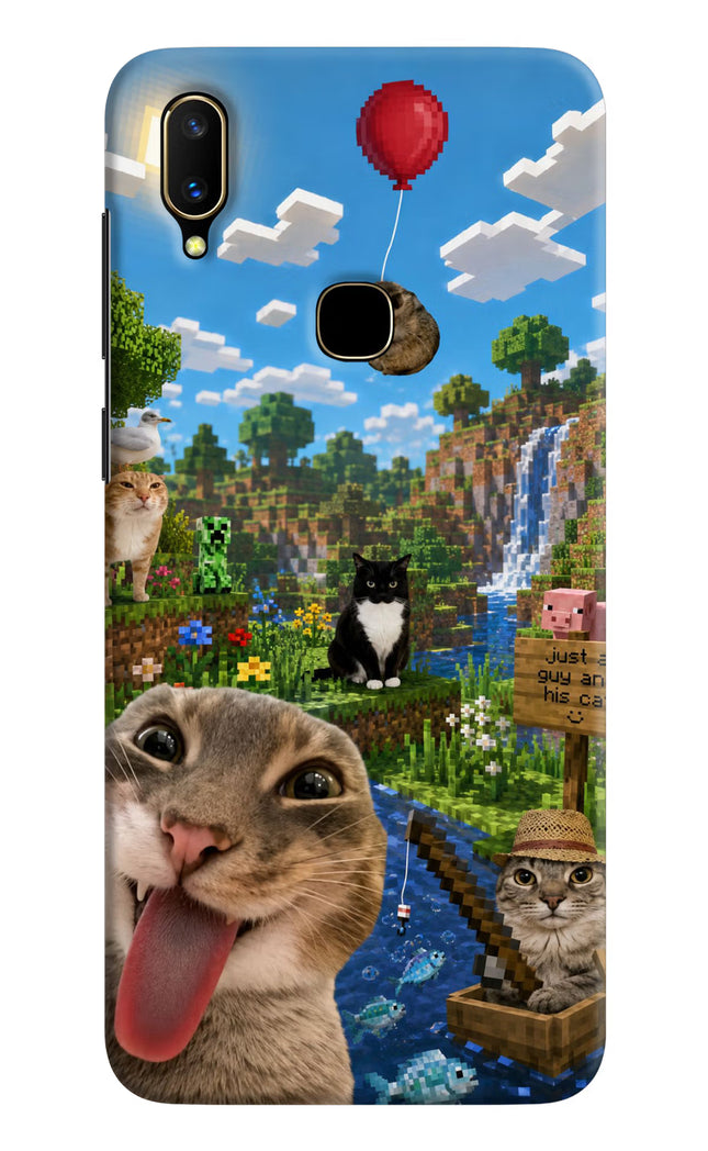 Minecraft Cat Chaos Vivo V11 Hard Case Back Cover by Casekaro
