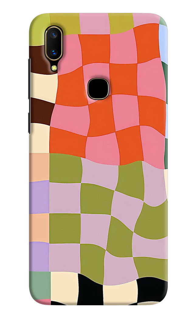 Wavy Grid Vivo V11 Hard Case Back Cover by Casekaro
