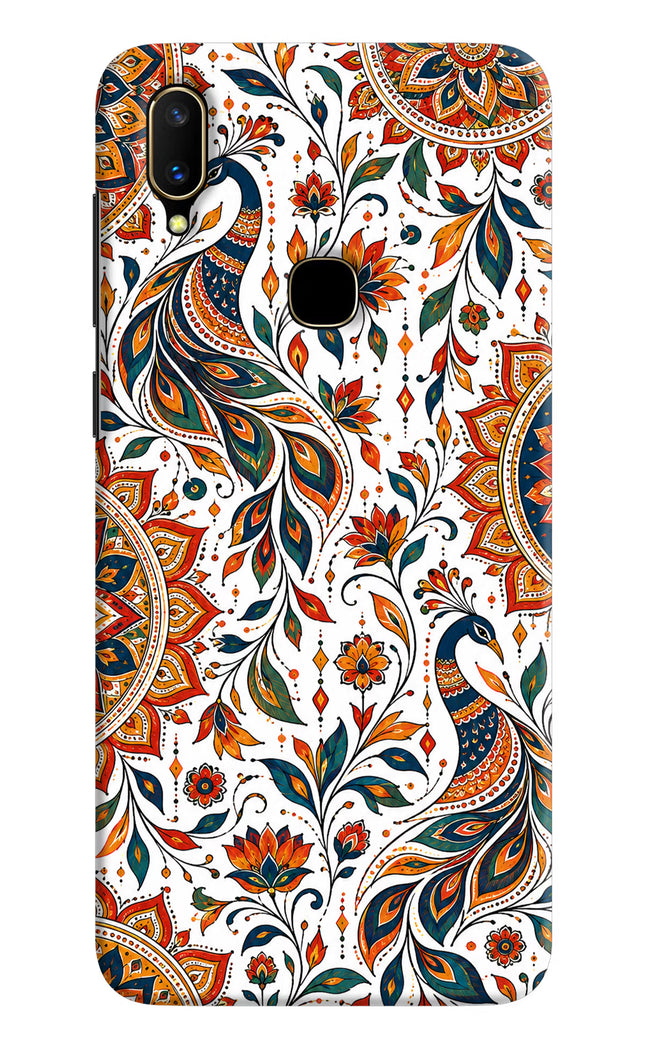 White Mayura Vivo V11 Hard Case Back Cover by Casekaro