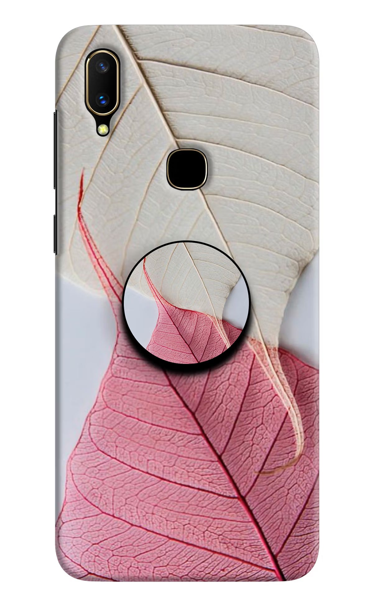 White Pink Leaf Vivo V11 Pop Case by Casekaro