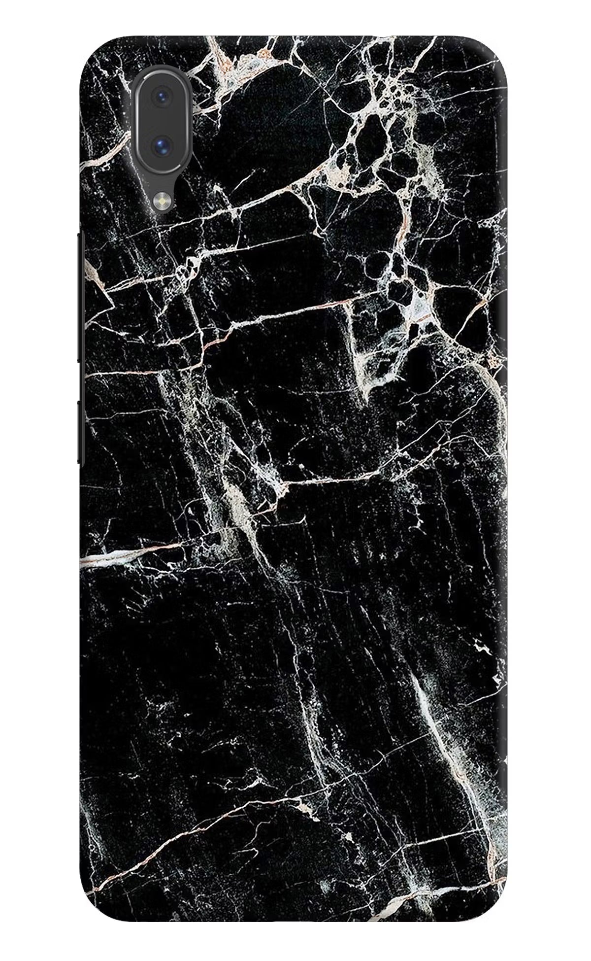 Black Marble Texture Vivo X21 Hard Case Back Cover by Casekaro