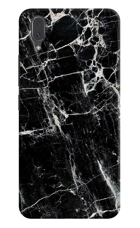 Black Marble Texture Vivo X21 Hard Case Back Cover by Casekaro