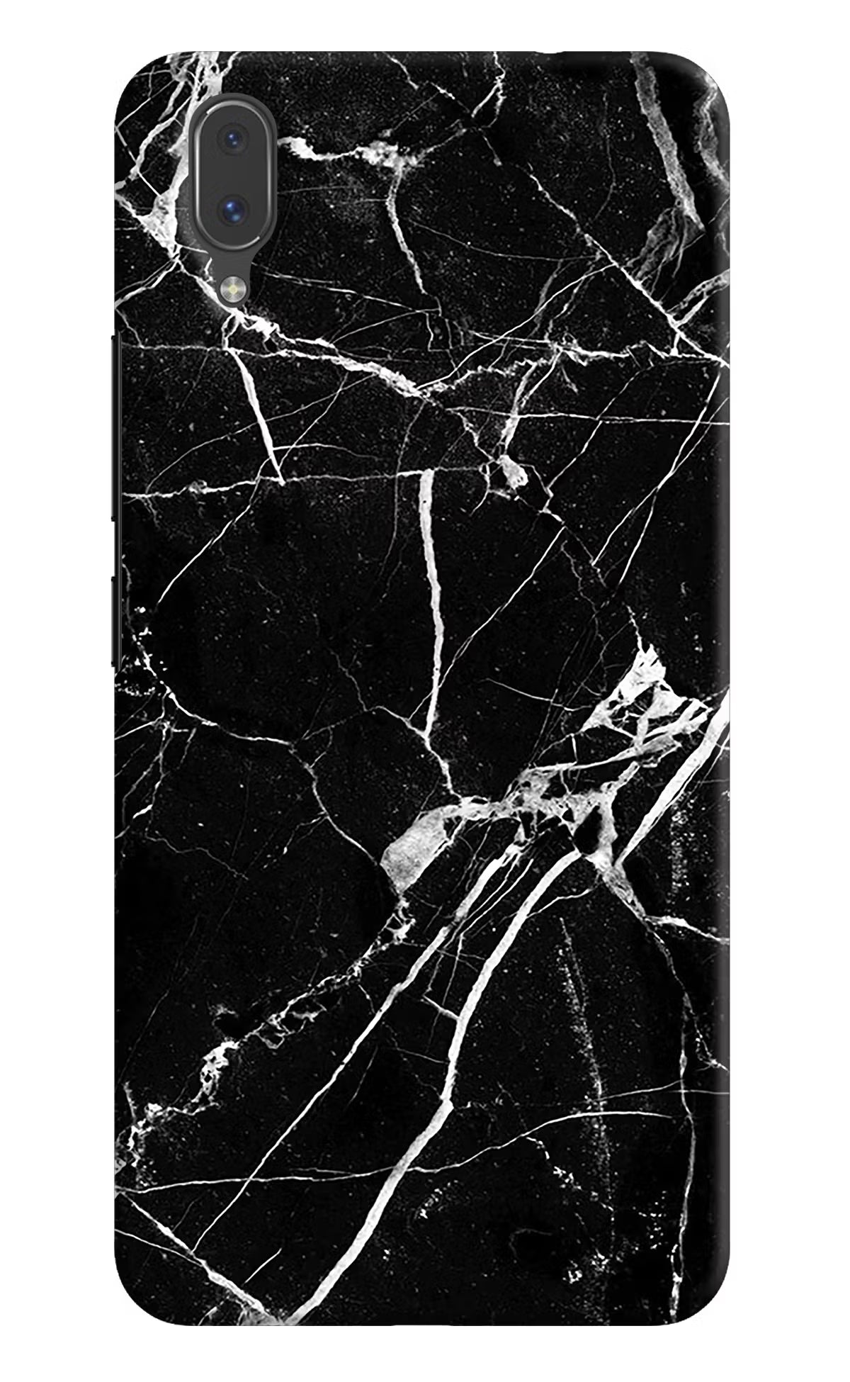 Black Marble Pattern Vivo X21 Hard Case Back Cover by Casekaro