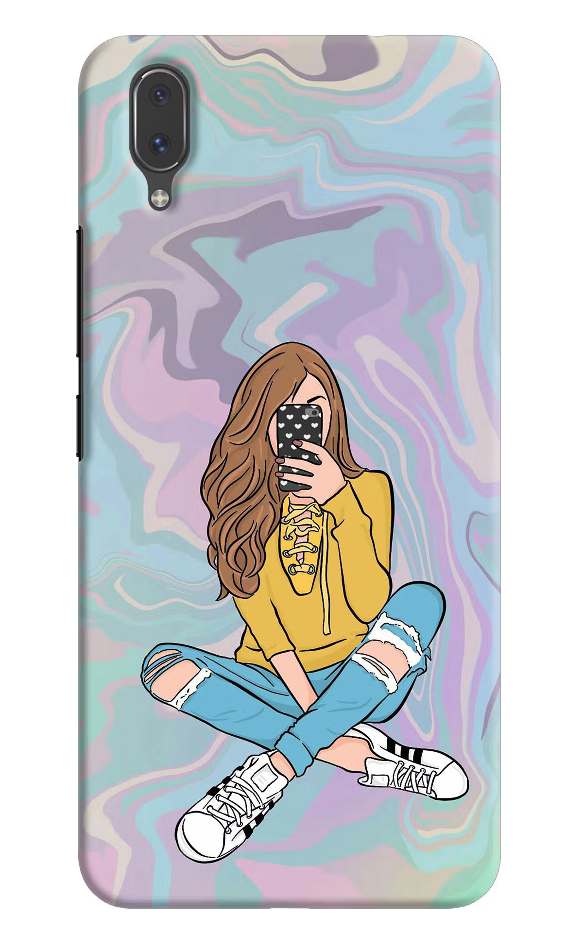 Selfie Girl Vivo X21 Hard Case Back Cover by Casekaro