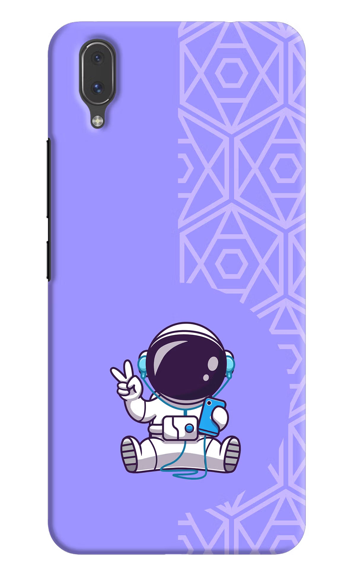 Cute Astronaut Chilling Vivo X21 Hard Case Back Cover by Casekaro