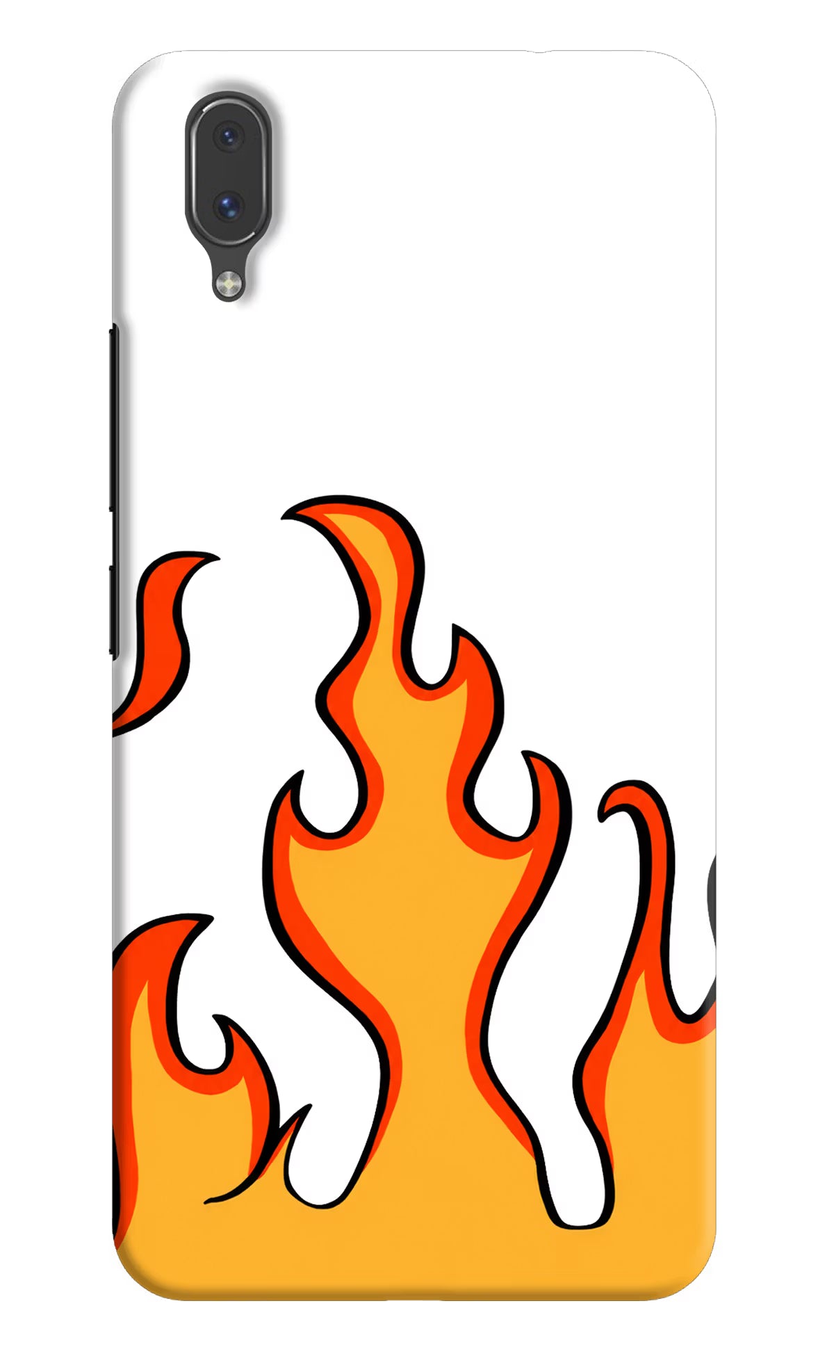 Fired Up – White Vivo X21 Hard Case Back Cover by Casekaro