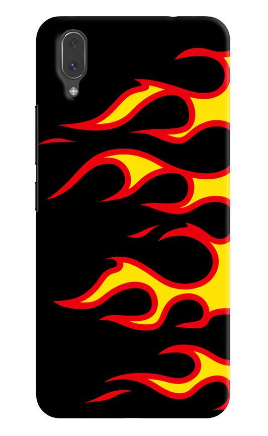 Side Sweep Flames Vivo X21 Hard Case Back Cover by Casekaro
