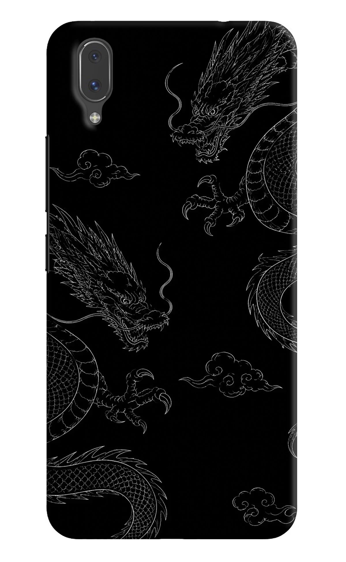 Twin Dragons Vivo X21 Hard Case Back Cover by Casekaro