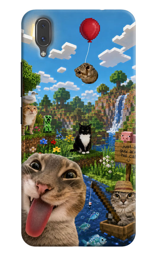 Minecraft Cat Chaos Vivo X21 Hard Case Back Cover by Casekaro